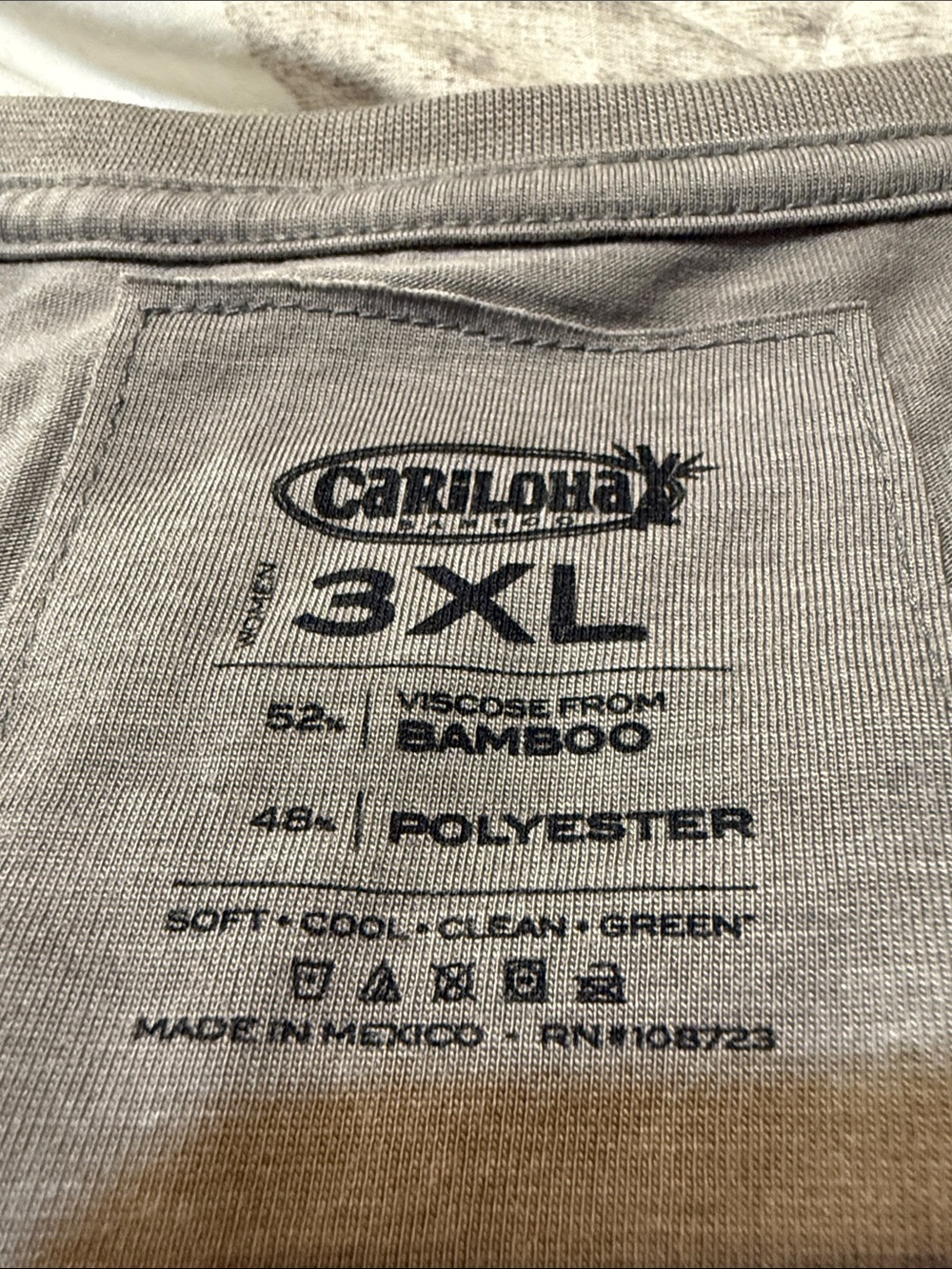 Cariloha 3XL Soft Eco Tee - Light Gray with Turtle Print - Picture 2 of 6